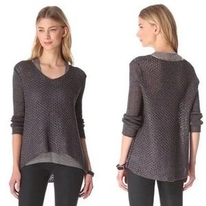 Helmut Lang High/Low Metallic Purple Sweater